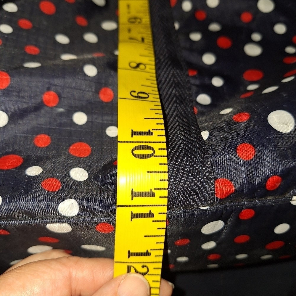 Polka Dot Tote Bag Black Red and White - Picture 2 of 4